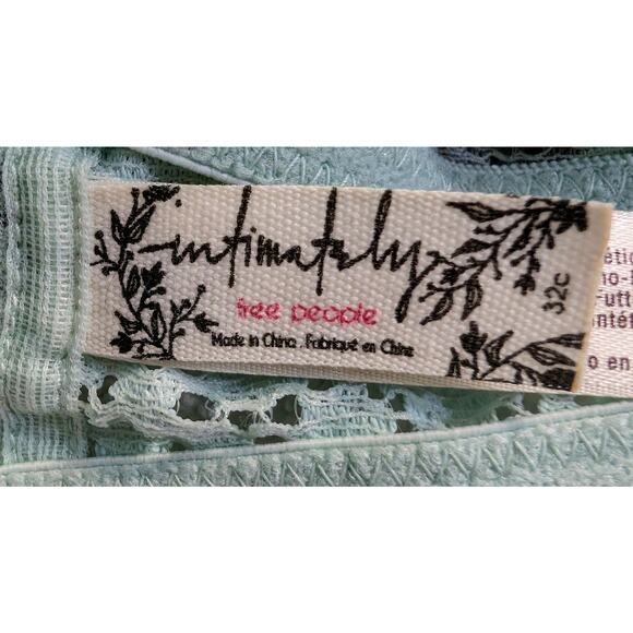 Free People Intimately Lace Underwire Bra Mint Green 32C Front Clasp Racerback - Picture 6 of 7